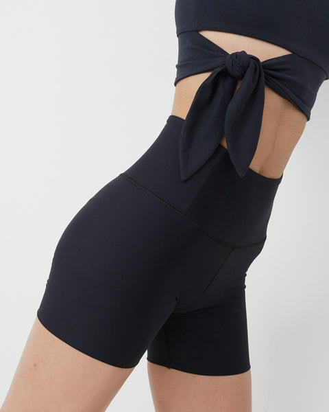 Black high waisted dance shorts cheap